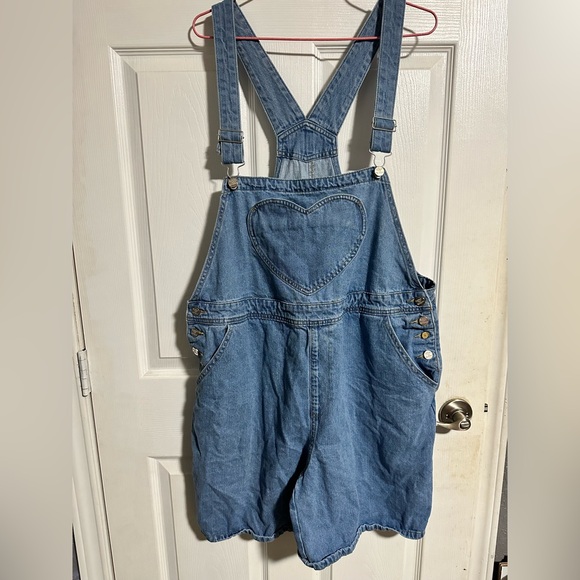Denim Heart Pocket Overalls - Picture 1 of 10